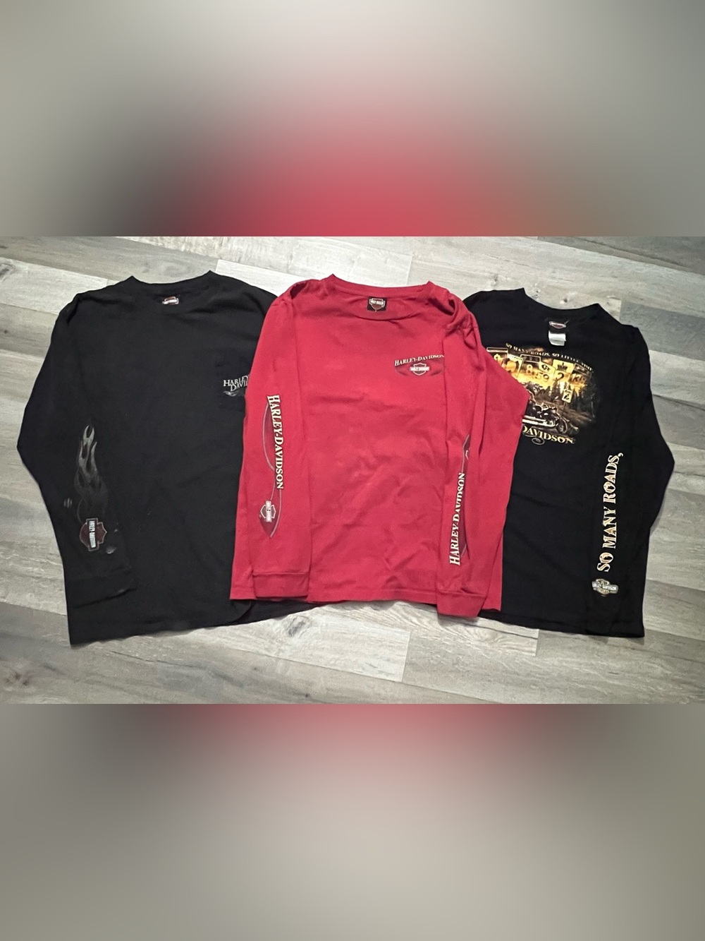 Lot of 3 Harley Davidson Long Sleeve Shirts Mens L Rockys London Canada